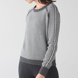 Lululemon Devi Crew Knit Sweater in Heathered Dark & Light Gray
